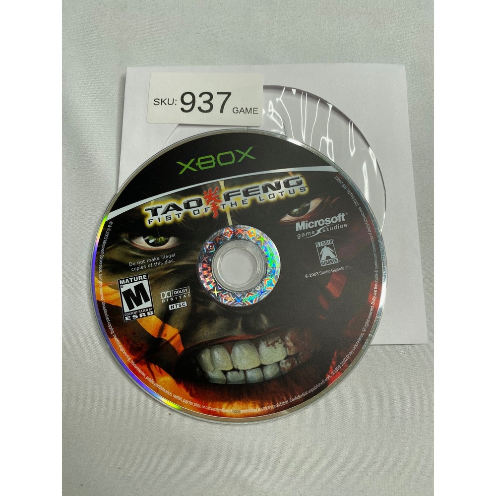 Tao Feng Fist of the Lotus Microsoft Xbox